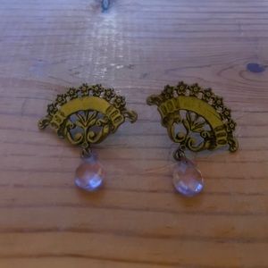 Vintage style post earring backs w bead